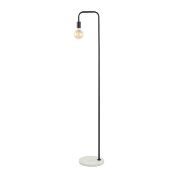 Vega 60" Minimalist Edison Metal/Marble Floor Lamp - JONATHAN Y